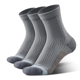 BRISIRA Coolmax Bamboo Viscose Running Compression Quarter Socks Women Moisture Wicking Anti Blister Athletic Ankle Cushion