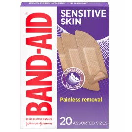Band-Aid Sensitive Skin Adhesive Bandages (Select Count) - 20 Count per pack