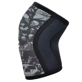 Knee Sleeves (1 Pair), 7mm Neoprene Compression Knee Braces, Great Support for Cross Training, Weightlifting, Powerlifting, Squats, Basketball and More (Skull, Large)