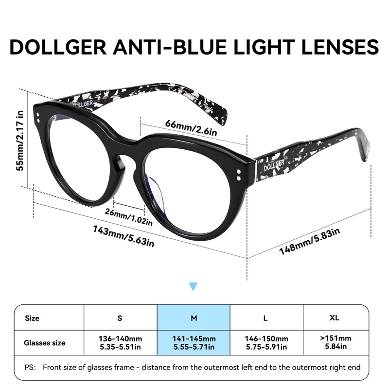 Dollger Cat Eye Blue Light Blocking Brillen Frauen Männer Platz