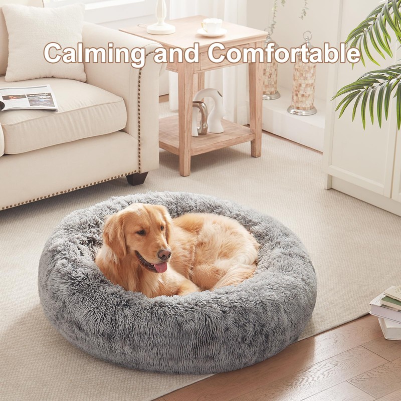 BedStill 36 inches Donut Dog Bed for Large Dogs -
