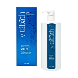 Vitabath Spa Skin Therapy Moisturizing Bath & Shower Gel Wash Nourishing Replenishing Oils Deeply Hydrate Dry Skin - Reviving Body Cleanser & Foaming Gelee Bath - Cruelty-Free - 32 oz