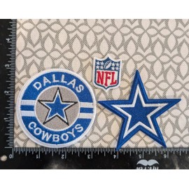 DALLAS COWBOYS 3 SET FOOTBALL IRON ON  EMBROIDERED PATCH