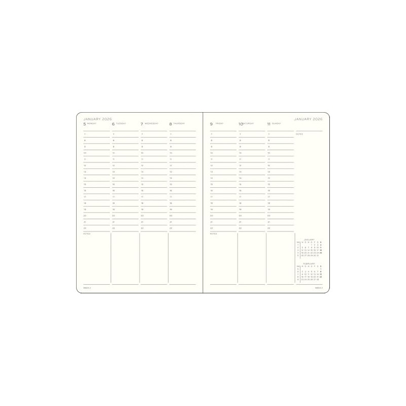 LEUCHTTURM1917 372757 Weekly Planner Composition (B5) 2026, Forest Green