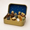 Mini Christmas Nativity Set in Tin Box, Portable Manger Scene