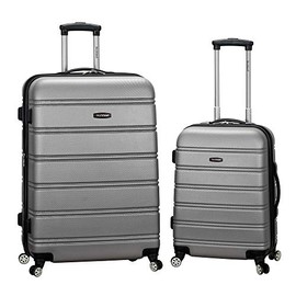Rockland Melbourne Hardside Expandable Spinner Wheel Luggage, Silver, 2 Piece (20/28)