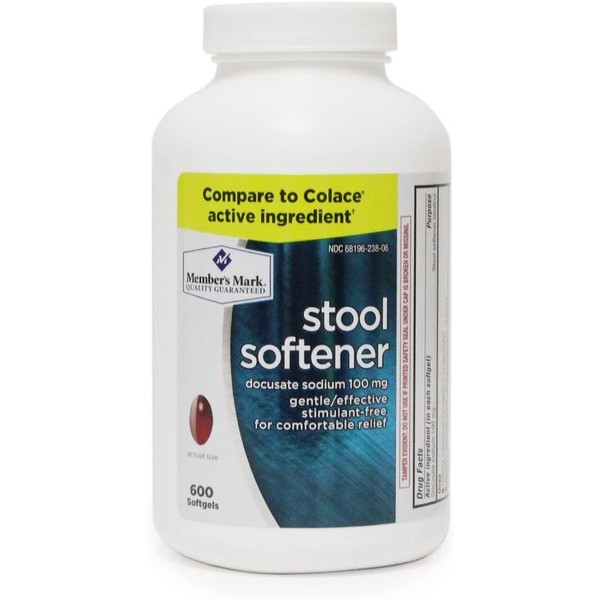Members Mark Stool Softener, Docusate Sodium 100mg (600 ct.)