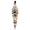 Art Deco Black Crystal Rhinestone Cluster Chandelier Long Dangle Statement