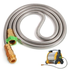 Manguera de jardín corta de metal de 6 pies, 8 pies, 12 pies, manguera de jardín flexible de acero inoxidable de 15 pies, 30 pies, 50 pies, manguera de agua flexible (12 pies)