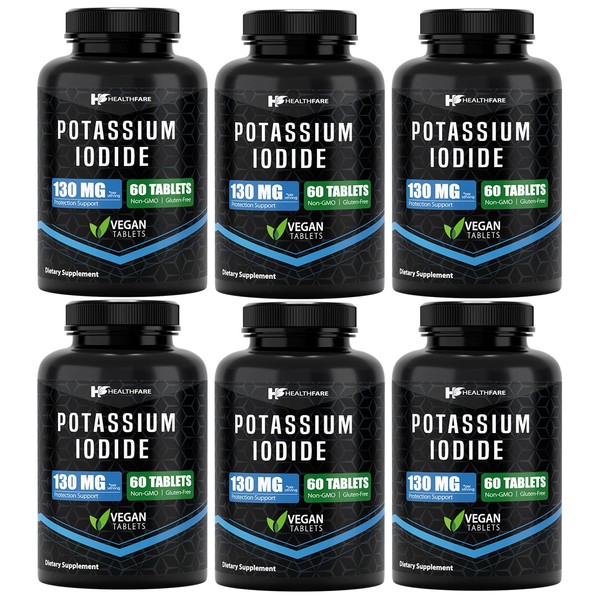 HealthFare Potassium Iodide Fast Dissolving Tablets 130 mg (6 Pack)