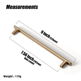 Goo-Ki 7-1/2 Inch（192mm Hole Centers Luxurious & Sturdy Zinc Alloy Cabinet Handls,Champagne Bronze Cabinet Pulls for Kitchen,Drawer,Cupboard & Wardrobe,6 Pack