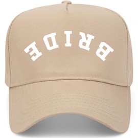 Bride Upside Down Vintage Trucker Hat | Wedding Marriage | Premium Snapback Baseball Hat for Women, Fiancés, & Wives (US, Alpha, One Size, Khaki)