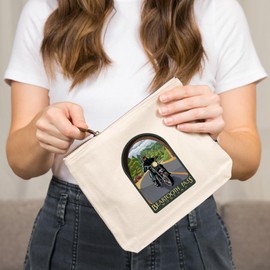 Lantern Press Beartooth Pass, Montana, Painterly, Motorcycle and Tunnel, 100% Cotton Zipper Pouch, Travel Accessory, Go Bag