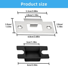 Modurio Door Strike Plate - 10 Pack Stainless Internal Door Latch Plates with Dust Boxes & Matching Screws - Durable & Easy to Install Door Latches for Internal Doors Safety
