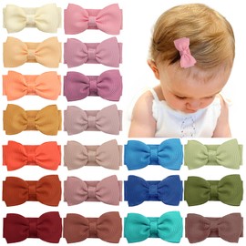Baby Girls Snap Hair Clips Tiny Bow Non-Slip Hair Clips for Toddlers Fine Hair Mini Bow (ColorB-20PCS)