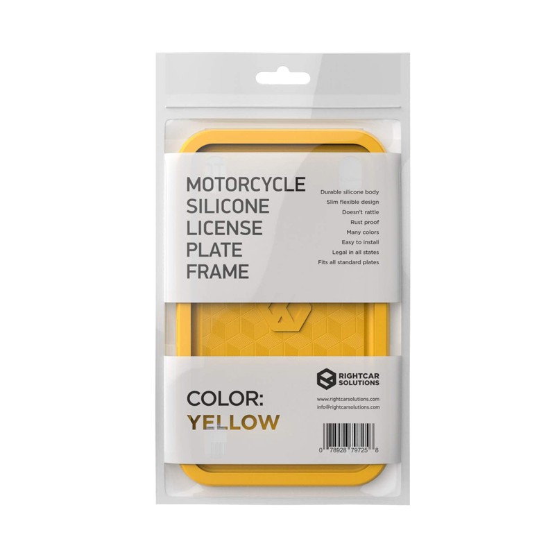 Rightcar Solutions Motorcycle License Plate Frame Premium Silicone, Rust-Proof, Rattle-Proof,