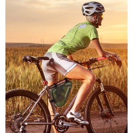 Aduro Sport Bicycle Bike Storage Bag Triangle Saddle Frame Pouch for Cycling (Camo)