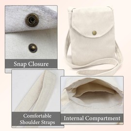 Energather Ultralight Mini Crossbody Bags, Canvas Crossbody Phone Bag Small Crossbody Bag for Women and Girls, Compact Women's Cross-Body Bags for Shopping, Travel, Walk (beige)