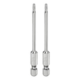 HARFINGTON 2pcs T9 Security Torx Bit 1/4" Hex Shank 3" Long S2 Steel Magnetic Tamper Resistant Star Bits Screwdriver Torx Head with Hole for Driver Drill Bits Remove Fastening Screws