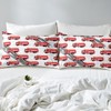 Manfei Fire Truck Duvet Cover Set Single Size, Red Fire