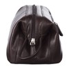 EnzoDesign Brown Cowhide Leather Toiletry Bag