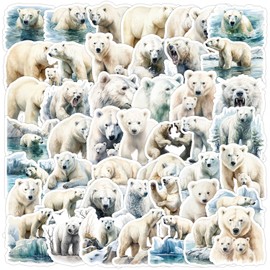 100 Pcs Polar Bear Stickers for Child Adults Girls Boys Teens,Cute Style Stickers for Skateboard,Laptop,Water Bottles,Bicycle,Computer,PVC Waterproof Vinyl for Wall,Graffiti Stickers Pack