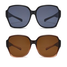 YAMEIZE Trendy Polarized Wear Over Sunglasses - For Men Women Vintage Anti Glare UV400 Protection Rectangle Wear Over Eyewear Driving