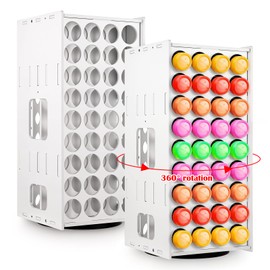 mekueeex 360° Acrylic Paint Organizer, 2 oz Craft Paint Holder Rack with 72 Holes, Craft Paint Storage Organizer Tower for Desk Organizer
