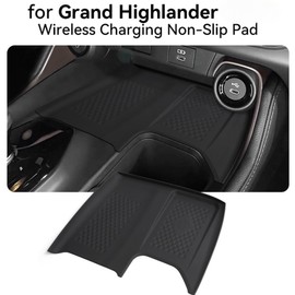 Yzrjrypl Compatible with Toyota Grand Highlander 2024 2025 Non-Slip Silicone Wireless Charging Mat Car Interior Accessories Phone Non-Slip Charger Mat Protective Protective Liner Pad