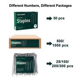 FEED GARDEN FEED GARDEN 6 Inch 50 Pack Hot-dip Galvanized Landscape Staples Plant Cover Stakes 11 Gauge Tent Stakes Garden Stakes Landscaping Fabric SOD Pins Yard Stakes for Decoration Weed Barrier Fabric