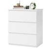 Bamjoy White Nightstand with 3 Drawers, Beside Table with Drawers