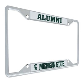 Desert Cactus Michigan State University Car Accessories Spartans Metal License Plate Frame and Tag Holder for Front or Rear of Car (Alumni - White)