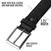 Mens Belt Black Leather Lined Belts for Men Smart Casual