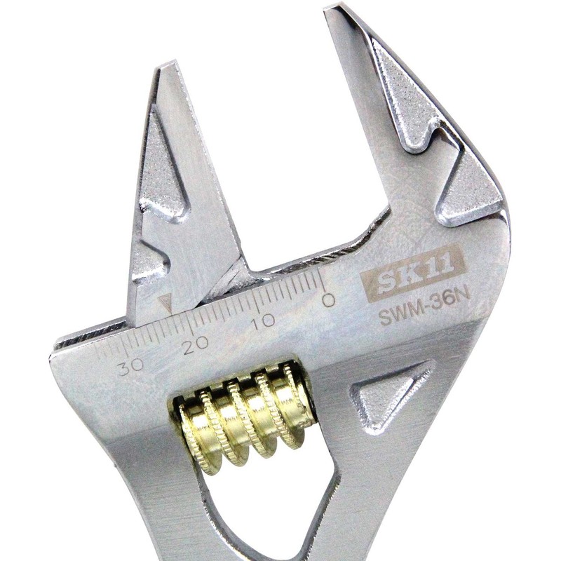 SK11 SWM-36N Wide Monkey Wrench, Gold Turn, Maximum Mouth Width