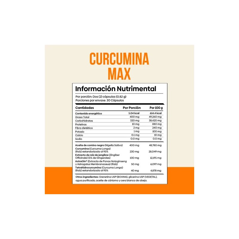 Pack 3 Curcumina Max Nutrientes Vidalabs México 60 Sofgels Sabor