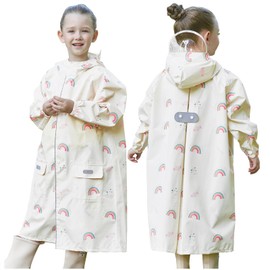 Hovkib Kids Raincoat for Girls Boys Rain Jacket Waterproof Rain Poncho Reusable Rainwear Toddler Children Outwear 2XL/10-12 Years