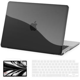 AKIT Compatible with MacBook Pro 16 inch Case 2025 2024-2021 M4 M3 M2 M1 Pro Max A3403 A3186 A2991 A2780 A2485, [Ultra-Thin] Hard Shell Laptop Case&Keyboard Cover&Screen Protector, Crystal Black