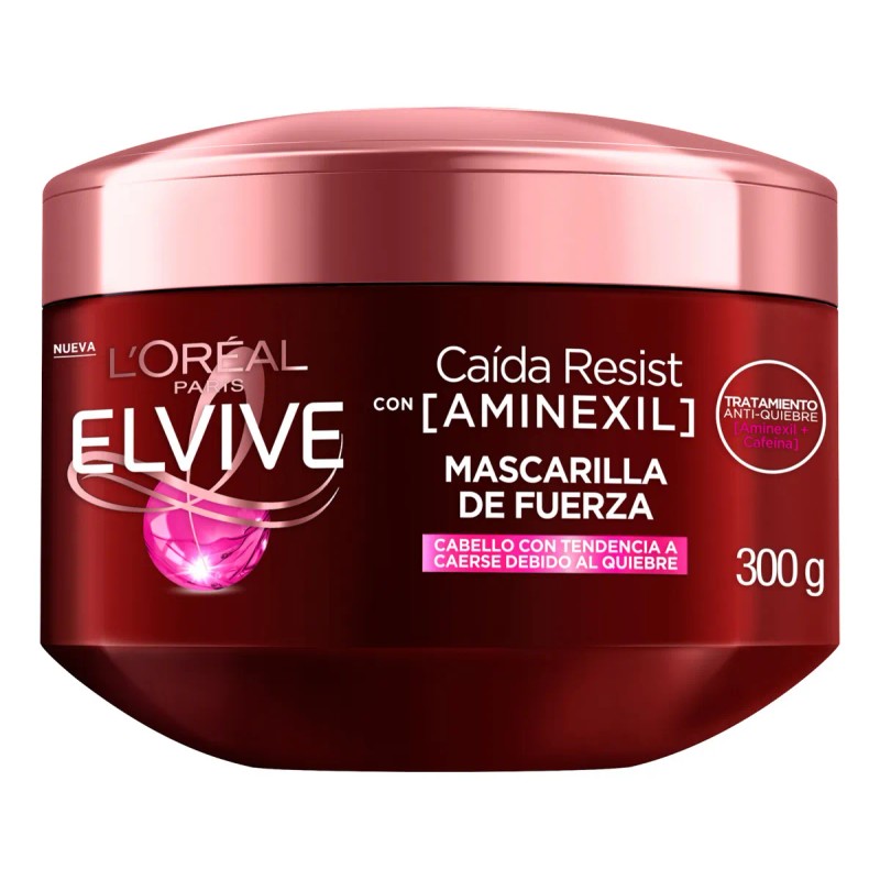 Mascarilla De Cabello Loréal Paris Elvive Caída Resist Con Aminexil