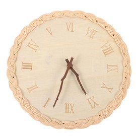 PRETYZOOM Creative Rattan Wall Clock Made of Rattan Weave Boho Wall Clock Rattan Decoration for Home Farmhouse Wall Clock for Hanging Silence, Non-Ticking Clock Linden Mute Props Office