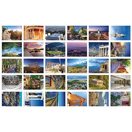 Travel postcards,Set of 30 Post cards variety pack depicting from Around the World Famous Travel Sites,Assorted Postcards Bulk, 4 x 6 -Athens