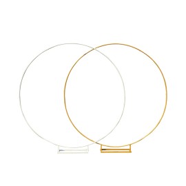 Wedding Arch Stand Round Circle Backdrop for Wedding Decorationcolor: Gold, size: 2m