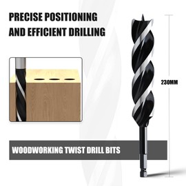 hsawbit Wood Drill Bits, 30mm x 230mm Auger Drill Bit Extra Long Drill Bits Wood Plastic, Drywall Woodworking Hole Drill Bit