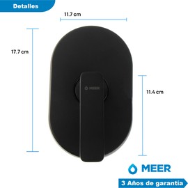 CNX MEER Faucets Mezcladora de Acero Inoxidable para Regadera, Mezcladora de Acero Inoxidable para Ducha (Negro Mate)