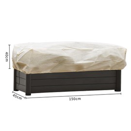 iBamso Winter Plant Fleece Frost Protection Cover, Plant Covers Freeze Protection for Balcony Flower Box, Reusable Plant Warming Jackets with Drawstring-50gsm/4 Pack (100 x 45 x 40 cm)