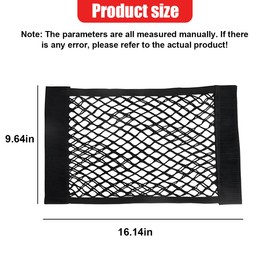 GAOLAOSY Universal Cargo Storage Mesh Net, Small Elastic Car Trunk Organizer Bag, Wall Sticker Automotive Interior Mesh Pouch for RV, SUV, Camper, Travel Trailer (16x10IN)