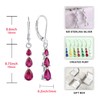 Starchenie Teardrop Dangle Earrings Sterling Silver Leverback Ruby Jewelry