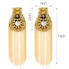 Framendino, 4 Pack Metal Gold Fringe Shoulder Tassel Pads Punk