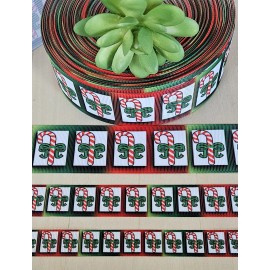 Unbranded 5/8, 7/8 & 1.5” (1 YD) Candy Cane Grosgrain Ribbon Peppermint Christmas Candy - 1.5 inch