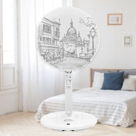 1+1 Large Dust-Proof Fan & Circulator Cover for Wall-Mounted & Stand Fans (Streets of Paris Design) Fan Guard 2ea