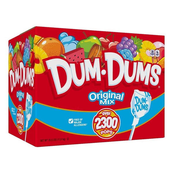 Dum Dums Original Mix 2,300 Count Box- All-Time Classic Flavors